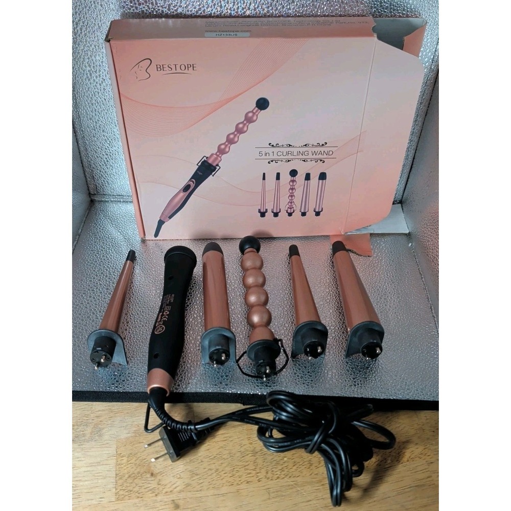 BESTOPE PRO 5 in 1 Curling Iron, Curling Wand Set with Five‎ Wands Tested